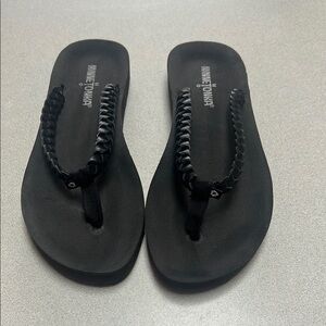 Minnetonka Black Braided Sandals